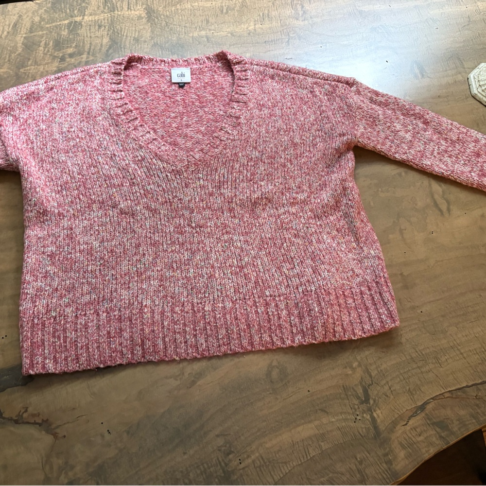 CAbi Women's Red V-Neck Sweater